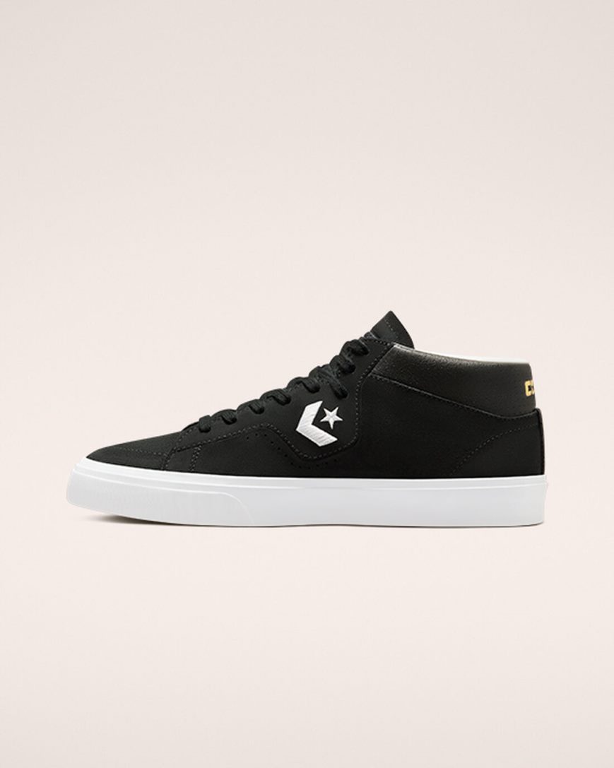 Zapatillas Skate Converse CONS Louie Lopez Pro Mid Mujer Negras Blancas | PE 480275